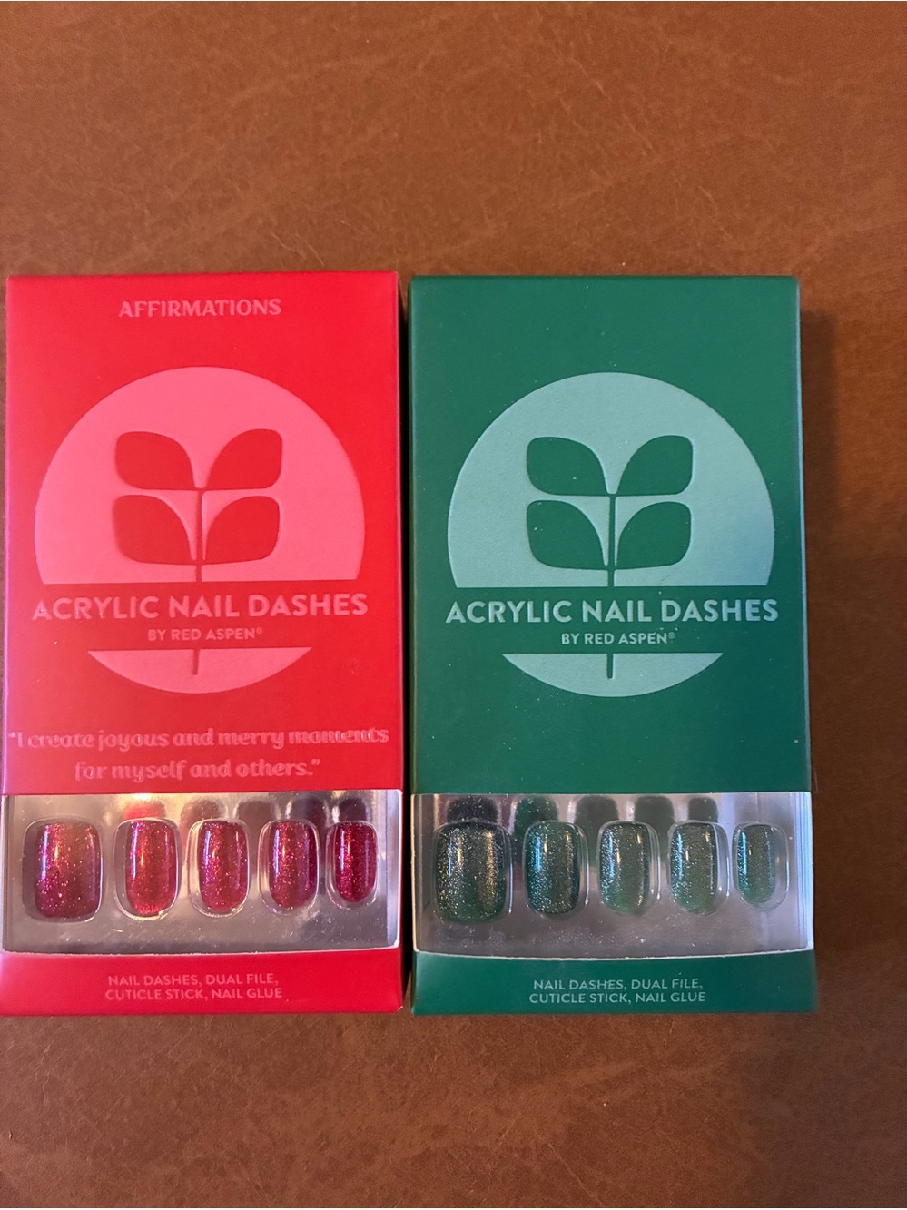 Red Aspen Acrylic Nail Dashes Holiday Bundle — Moni Is Merry & Enchanting Ezra —
